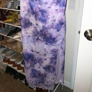 Strapless Monochromatic Purple Dress